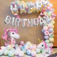 thumbnail image 4 of Decoraciones para fiestas de cumpleaños YANSION unicornio con globos enormes 3D pancartas de feliz cumpleaños, 4 of 8