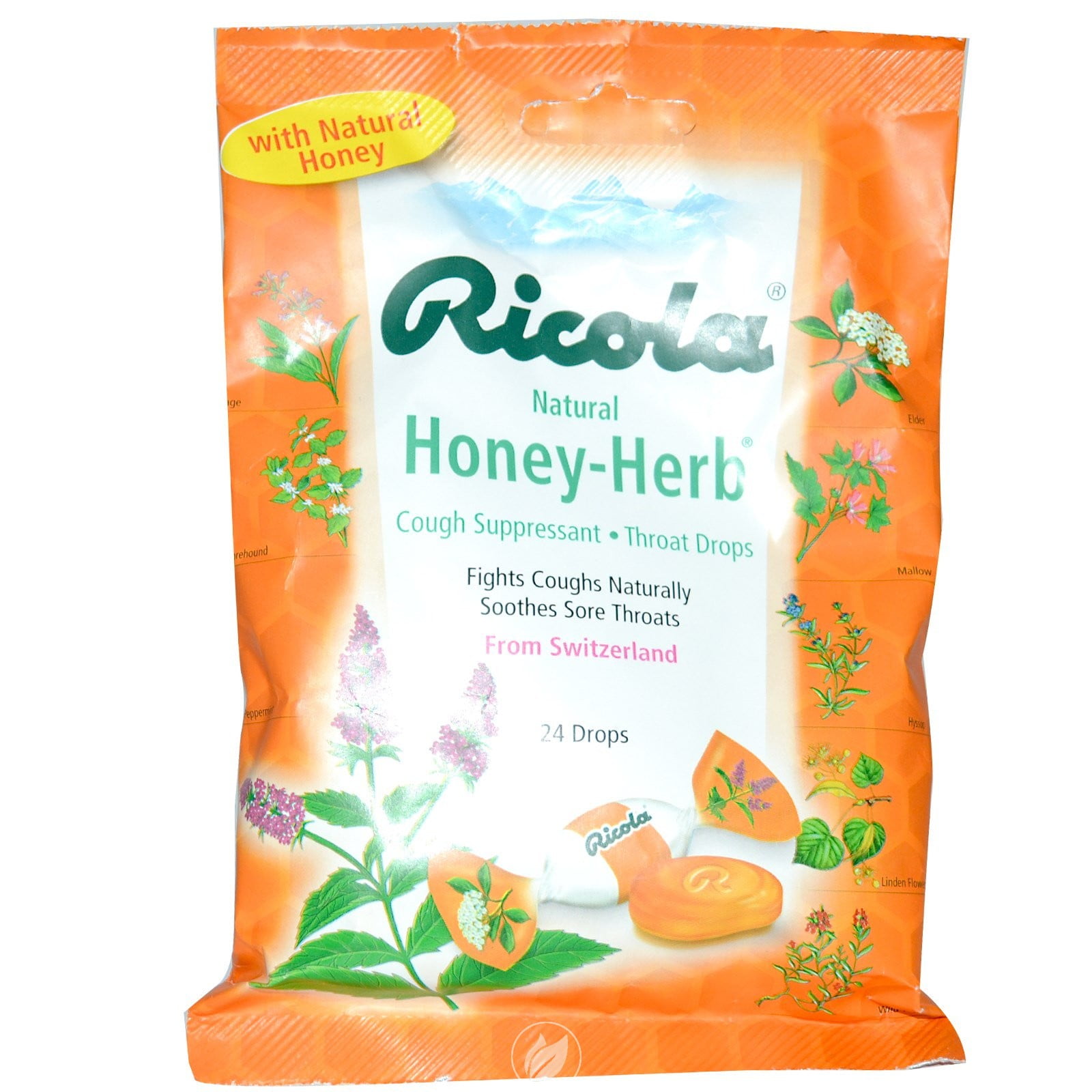 Ricola Cough Drops Honey Herb 24 Drops by Ricola, Pack of 2