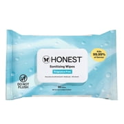 The Honest Company Fragrance Free Sanitizing Alcohol Wipes, Antibacterial with Aloe, Kills 99.99% of Germs, 50 Count