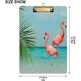 thumbnail image 3 of 12.5"x9" Beach Flamingo Clipboards, Standard A4 Letter Size Nursing Clipboard with Low Profile Metal Clip Decorative Clip Board for Office Supplies,Silver, 3 of 7