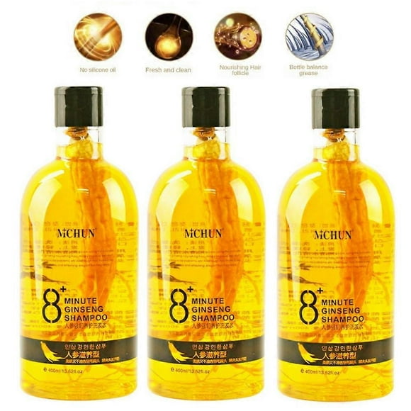 3PCS 8+ Minute Ginseng Shampoo Extract Root Nourishing Anti-Hair Loss Nourish Hair