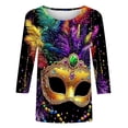 thumbnail image 5 of BILIKEYU Women's Mardi Gras Long Sleeve Graphic Blouse, Sweatshirt For Women, Womens Long Sleeve Tops Casual, Winter Outfits For Women, 5 of 5