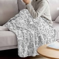 thumbnail image 3 of Gray Flowers Blanket Soft Cozy Warm Throw Blanket for Couch, Plush Fuzzy Flannel Fleece Blankets for Sofa, Farmhouse Pastoral Vintage Plants Branches Bed Blankets Lightweight Gifts for Women, 40"x50", 3 of 9