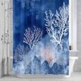 thumbnail image 2 of Summer Ocean Corals Bathroom Shower Curtain, Nautical Coastal Watercolor Blue Sea Waves Waterproof Washable Soft Bath Curtain for Bathtub Decor with 12 Hooks&Grommet, 60x72 Inch, 2 of 9