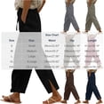 thumbnail image 3 of Cotton Pants Women Casual High Waist Comfy Lightweight Gauze Pants Drawstring Palazzo Pants Wide Straight Leg Trousers Loose Slacks with Pockets, 3 of 6