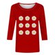 thumbnail image 4 of Tops de Cuello Redondo para las Mujeres Moda Impresa 3/4 Mangas Blusa Casual Top, Estante de Imitación, 4 of 5