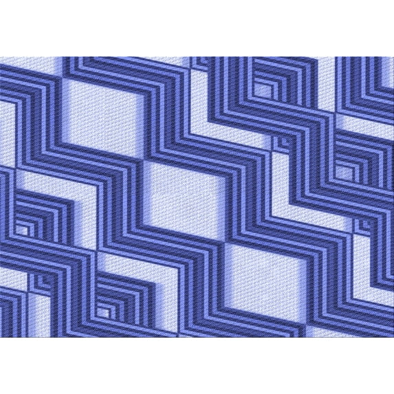 Ahgly Company Indoor Rectangle Patterned Day Sky Blue Area Rugs, 8' x 12'