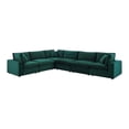thumbnail image 2 of Modway Commix 6-Piece Down Filled Overstuffed Performance Velvet Sectional Sofa in Green, 2 of 5