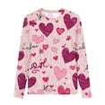 thumbnail image 2 of Girls Cute Tops Valentines Day T-Shirts with Love Hearts Print Long Sleeve Crewneck Graphic Basic Tees (13-14 Years, Pink #A), 2 of 4