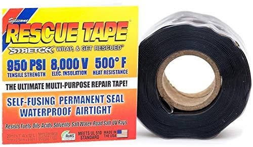 Rescue Tape Self-Fusing Silicone Tape Emergency Pipe andamp; Plumbing Repair DIY Repairs Seal Radiator Hose Leaks Wrap Electrical Wires Used by US Military 1? X 12? Silicone