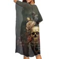 thumbnail image 5 of SCRAWLGOD Raven Skull Rose Print Swimsuit Cover Up for Women Casual Open Front Swimsuit Coverup Lightweight Quick Dry Bathing Suit Cover Up for Beach, 5 of 6