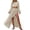Beige, variant on GJSYRH Women's Summer Linen Sets 2 Piece Outfits Long Sleeve Crop Tops and High Waist Slit Maxi Skirts