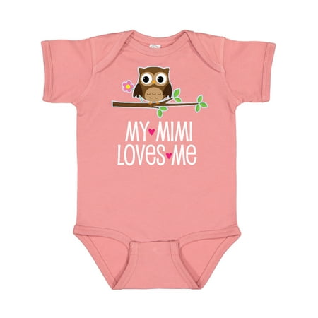 

Inktastic Mimi Loves Me Girls Owl Gift Baby Girl Bodysuit