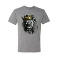 thumbnail image 2 of Wild Bobby, King Lion with Gold Crown Art, Animal Lover, Men Premium Tri Blend Tee, Premium Heather, XX-Large, 2 of 4