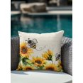 thumbnail image 4 of Outdoor Pillows Waterproof, Sunflower Leaves Bedding Throw Pillows with Insert for Couch Sofa Bed, Bee Spring Retro Farmhouse 16x16 Inch Pillowcases Decorative Camping Patio Pillow Set of 1, 4 of 8