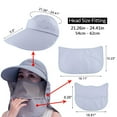 thumbnail image 2 of POINTERTECK Sun Hats for Women, Wide Brim UV Protection Visor UPF 50+ Fishing Hats Foldable Ponytail Summer Hat with Detachable Flap (Gray), 2 of 6