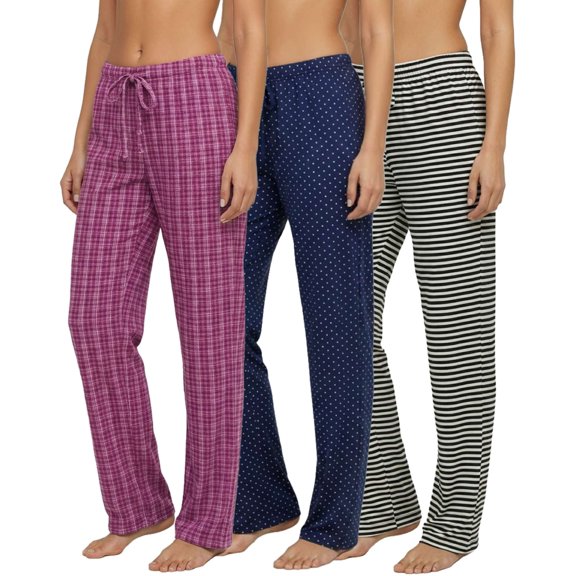 3 Pack Women's Pajama Pants Soft Lounge PJ Bottoms Comfy Sleepwear Pijamas