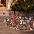 thumbnail image 5 of Xecao Mushrooms And Leaves Pattern Christmas Tree Skirt Round Xmas Tree Mat Base Cover for Holiday Home Decorations-30", 5 of 6