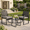 Gray, variant on Aiho 3 Piece Outdoor Rattan Bistro Set, Weather-Resistant Wicker Conversation Furniture with Coffee Table, for Patio Balcony Lawn Poolside, Grey