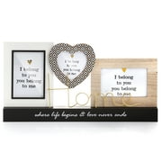 Photo Frame 4 X 6, 3 In 1 Freestanding Photos Frame ‘I Belong To You, You Belong To Me’ Posters Wooden Wall Art Decor Picture Frame – Home Decor Gift For Loved One
