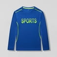 thumbnail image 2 of HAOTAGS Teen Boys Quick Dry Sport Shirts(6-16) Long Sleeve Round Neck T-shirts Letter Print Tops Blue Size 6 Years, 2 of 4