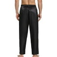 thumbnail image 2 of Men's Sleep Pajama Pants Comfy Lounge Pants Soft Silk Satin Pajama Long  Nightwear Sleep Pant Sleepwear with Elastic Waist, 2 of 7