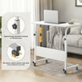 thumbnail image 4 of Soges Standing Computer Desk With Wheels, Movable Side Desk, Sitting Desk Height Adjustable Table White 31.5", 4 of 5
