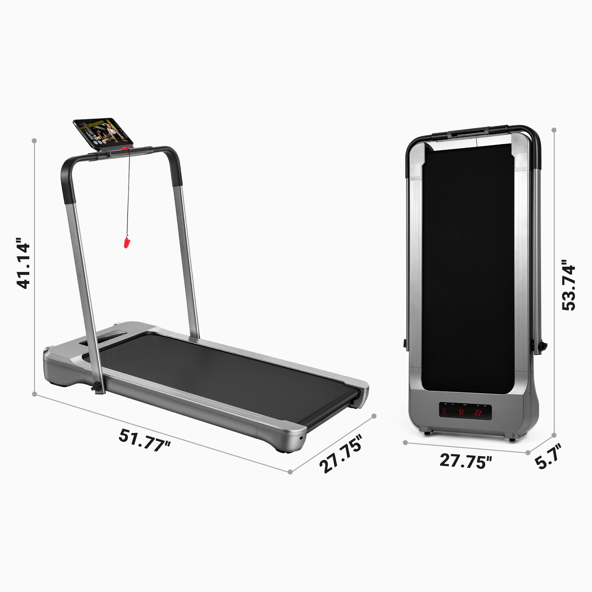 Foldable Treadmill, COFUNOK 2-in-1 Walking Pad 3.0HP Under Desk Treadmill, Widened 18.1 inche Running Belt,Speeds 0.5-8Mph Exercise Treadmill 350 lbs Capacity with App Connection, Remote