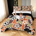 thumbnail image 3 of Manfei Rustic Camouflage King Size Comforter Sets, Contemporary Art Football Comforters King Size, Coral, Black Reversible, 3pcs, 1 Comforter and 2 Pillowcases, 3 of 7