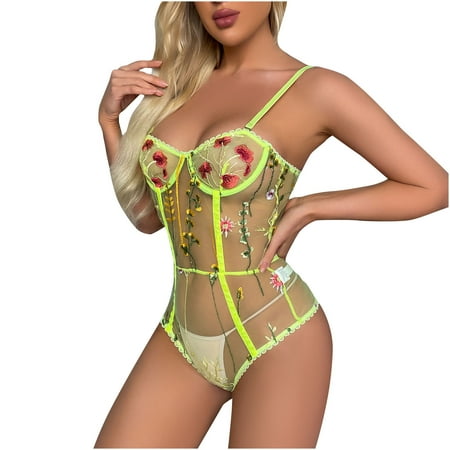 

Fatuov Womens Lingerie Sets Lace Transparent Perspective Corset One-piece Underwear Sexy Underwear On Clearance