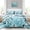 Aqua-King Size, variant on Full Size Aqua Floral Seersucker Microfiber 7 Piece Bed-in-a-Bag All Season Bedding Set