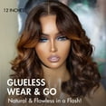 thumbnail image 4 of LUVME 12in Elegant Brown Ombre Loose Wave Minimalist HD Lace Glueless Wig Pre, 4 of 10