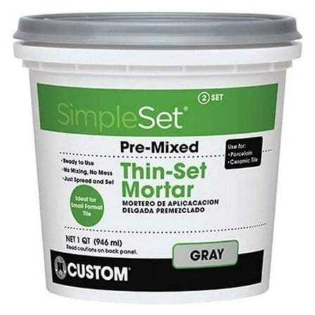 Unbranded SimpleSet Pre-Mixed Thin-Set Mortar - White - 1 Qt