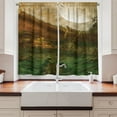 thumbnail image 2 of Ambesonne Landscape Kitchen Curtains, Valley with Full Moon, 55"x45", Fern Green Cinnamon, 2 of 3