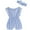 Blue, variant on WIBACKER 2-Pack Newborn Baby Girls Romper Toddler Thin Lace Outfit Summer Clothes with Headband