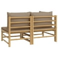 thumbnail image 5 of vidaXL 2 Piece Patio Lounge Set with Taupe Cushions Bamboo, 5 of 10