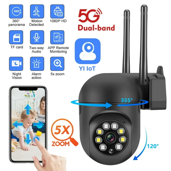 Security Camera Outdoor,2.4G 1080P WiFi for Home Security,Auto Tracking,Human Detection,2-Way Audio,Color Night Vision