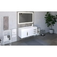 thumbnail image 6 of Nile 48" White Wood Floating Vanity with White Top and Gold Trim, 6 of 8