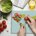 thumbnail image 3 of World Map Cutting Board, Colorful Detailed Continents Design Countries and Oceans Cartoon Illustration, Decorative Tempered Glass Cutting and Serving Board, in 3 Sizes, by Ambesonne, 3 of 5