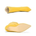 thumbnail image 4 of BLISSFUL STEP Women's Pointed Toe Kitten Heels Knee High Boots Yellow (Size 6), 4 of 6