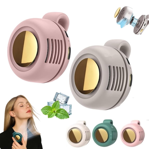 Portable Silent Mini Bladeless Electric Fan,  Small Fan Clip on for Shirt Waist, Rechargeable Wearable Fan, 3 Speeds, Hands Free Wearable personal Fans for Outdoor Travel Office