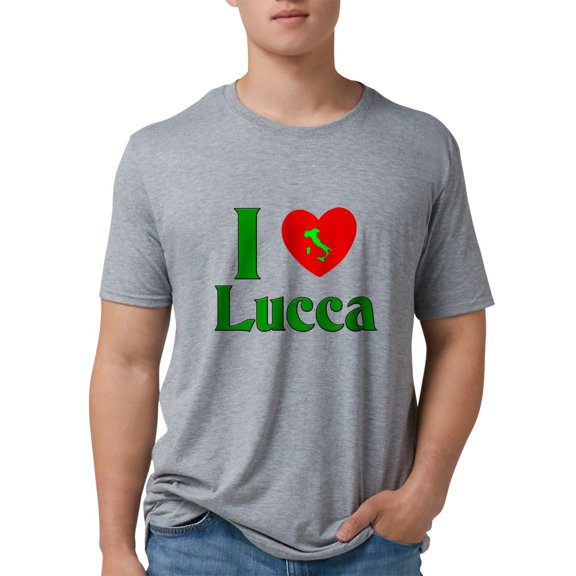 CafePress - I Love Lucca Italy Men's Deluxe T Shirt - Mens Tri-blend T-Shirt