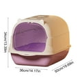 thumbnail image 3 of Fully Enclosed Litter Box Oversized with Odor Control and High Sides for Large Cats Plastic Includes Scoop and Deodorizing Bag, 3 of 6
