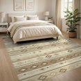 thumbnail image 3 of ODIKA 8'x10' Washable Area Rug Cream Neutral Southwestern Stripe Farmhouse Motifs Beige Boho Flowing Dynamic for Dining Room, Large Office, Lounge, Non-Slip Chair-Friendly Mat, 3 of 7
