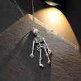 thumbnail image 2 of Collar con forma de calavera y esqueleto de calabaza de metal con personalidad para hombres y mujeres, collar con cabeza de calabaza y murciélago de calavera fantasma de Halloween, joyería para fiesta, 2 of 5