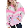 thumbnail image 1 of Sudadera con capucha para niña, para el Día de San Valentín, con estampado de color, de manga larga, informal, deportiva, con capucha, de manga larga, con inserciones en los hombros, blusa de poliéste, 1 of 6