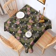 thumbnail image 2 of Pioneer Flower Floral Print Pattern Square Tablecloth, Waterproof Wipeable Spillproof Washable Table Cover for Home Kitchen Party and Daily Decor 60"x60", 2 of 6