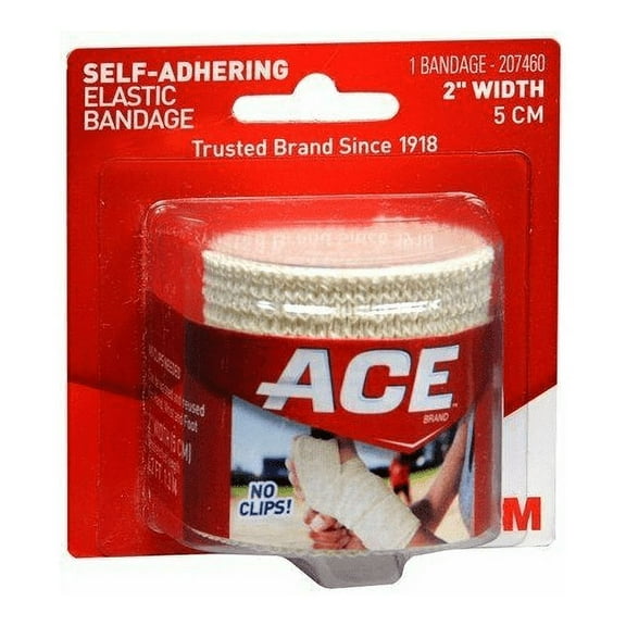 ACE Self-Adhesive Bandage No Clip Firm Support and Compression 2 In, 6-Pack