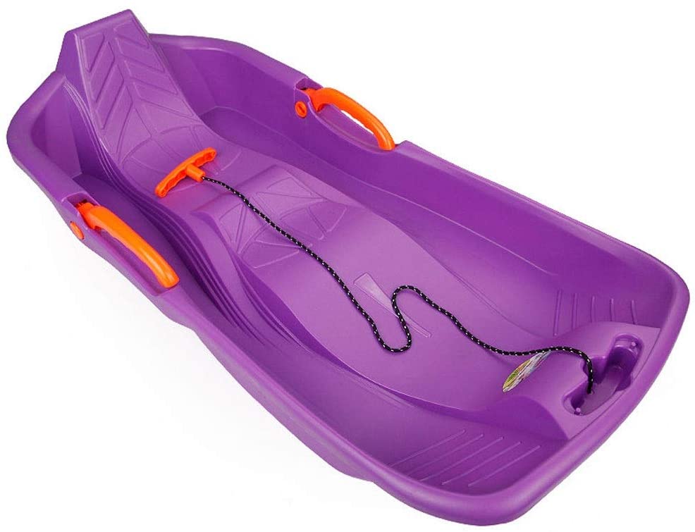 Outdoor Plastic Snow Sled Winter Toboggan with Brakes for Kids