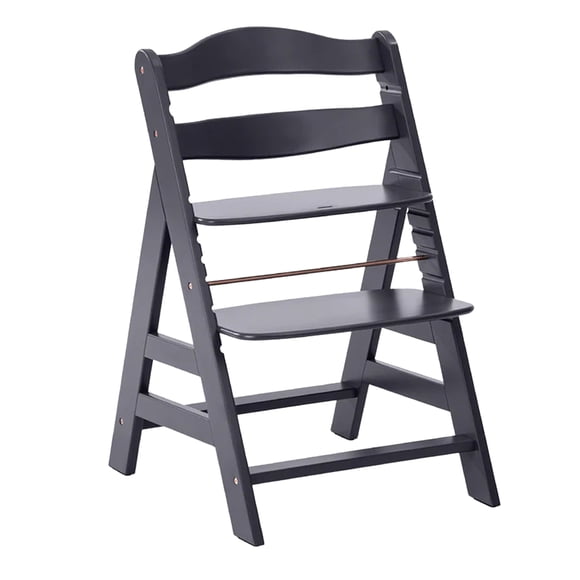 hauck Alpha+ Grow Along Seat Adjustable Wooden Chair Beechwood, Dark Grey Finish